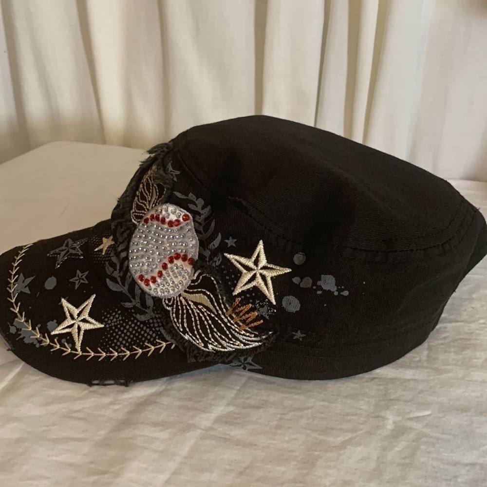 Leader Rhinestone Baseball Cap/Hat - Picture 3 of 10